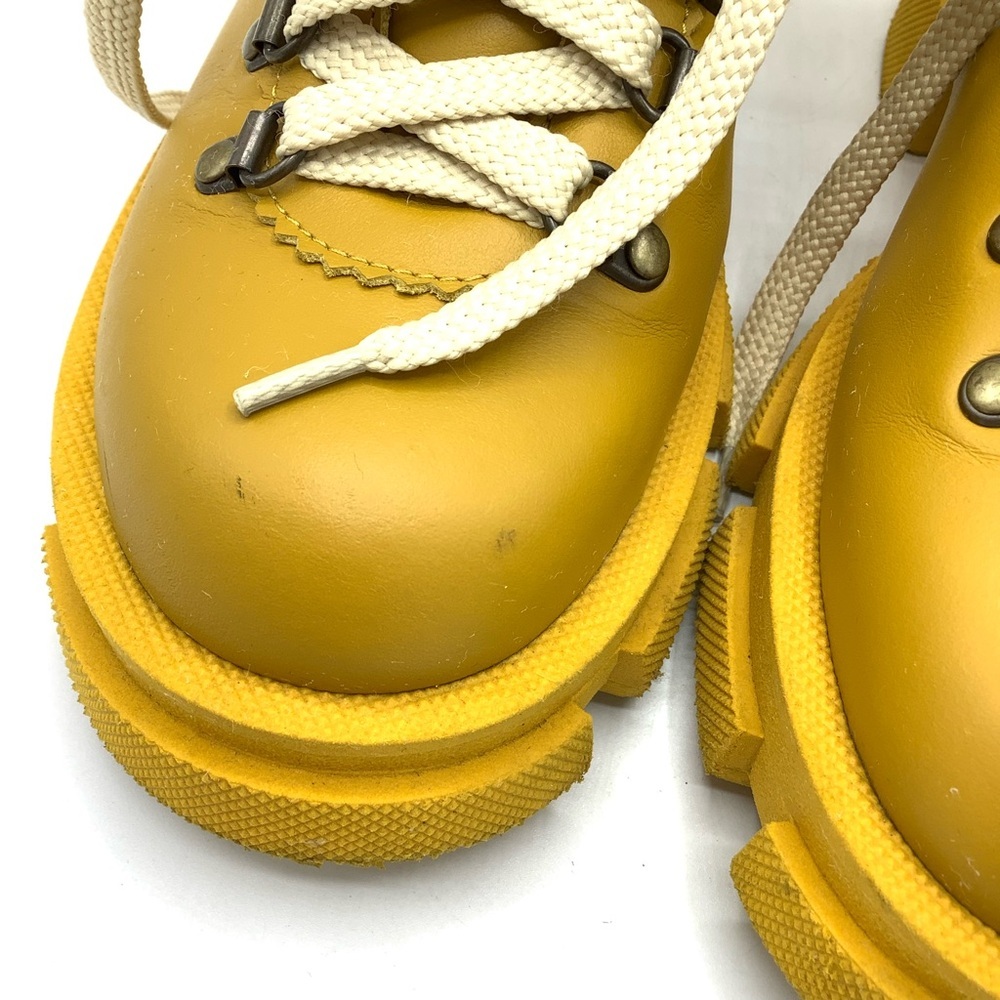 NY 77 DESIGN Maze Yellow Leather Lace Up Boot - Picture 9 of 11